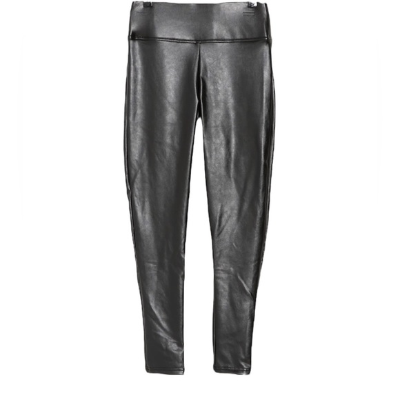 1 State Vegan Faux-Leather Classic Black High Waist Leggings Size Small - Picture 3 of 7